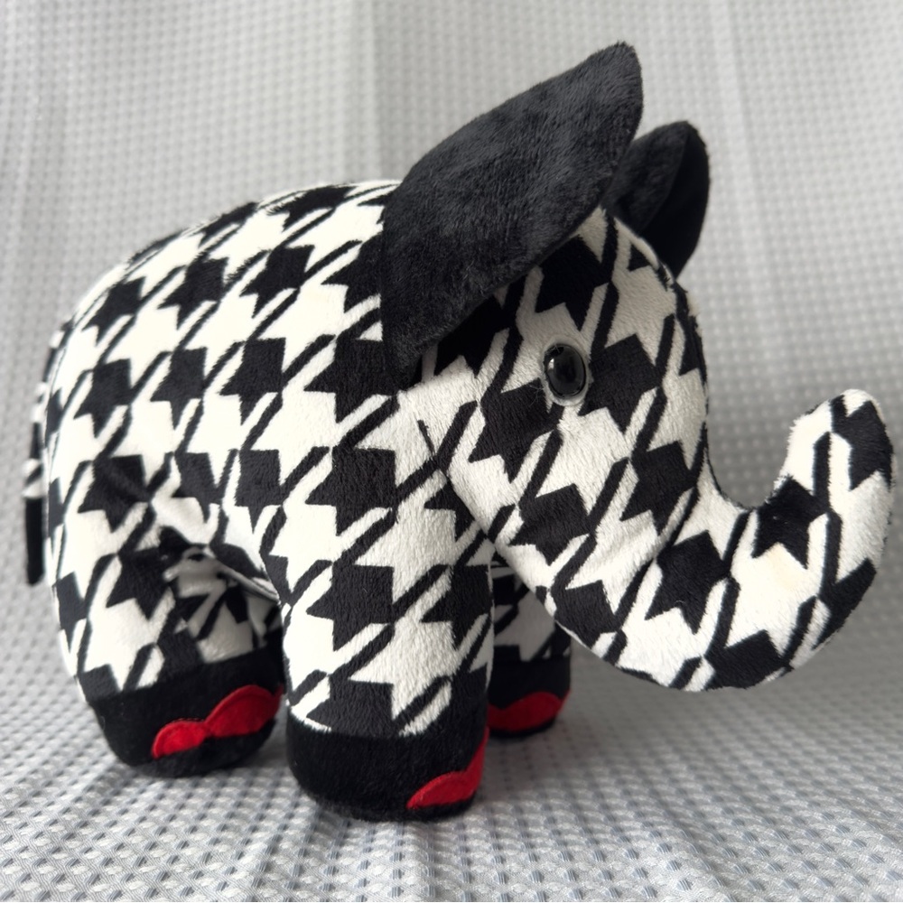 Fiesta Couture 9” Houndstooth Elephant Plush Stuffed Animal Alabama Crimson Tide - Picture 3 of 9